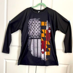 Maryland Mens Black MD flag patriotic Long Sleeve XXL Shirt polyester easy wash